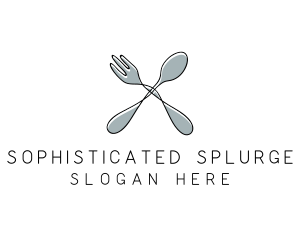 Spoon Fork Food Utensil logo design