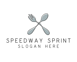 Spoon Fork Food Utensil logo design