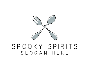 Spoon Fork Food Utensil logo design