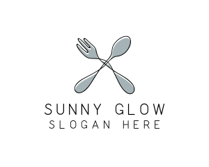 Spoon Fork Food Utensil logo design