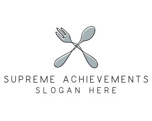 Spoon Fork Food Utensil logo design