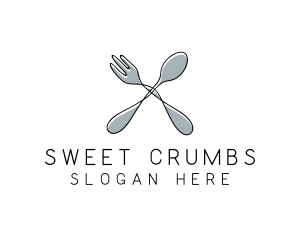 Spoon Fork Food Utensil logo design