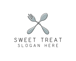 Spoon Fork Food Utensil logo design