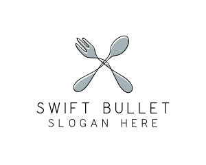 Spoon Fork Food Utensil logo design