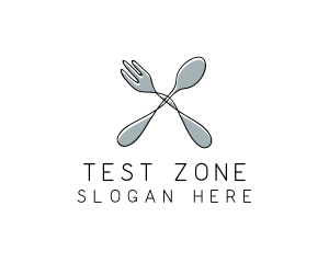 Spoon Fork Food Utensil logo design