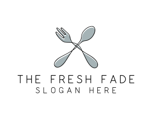 Spoon Fork Food Utensil logo design