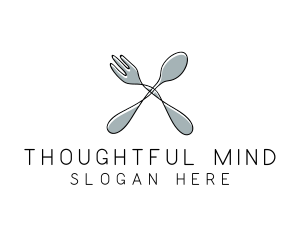 Spoon Fork Food Utensil logo design