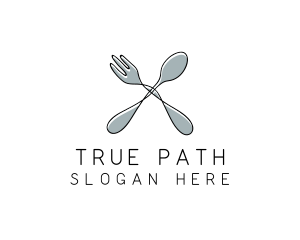 Spoon Fork Food Utensil logo design