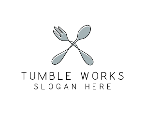 Spoon Fork Food Utensil logo design