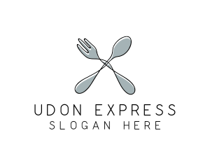 Spoon Fork Food Utensil logo design