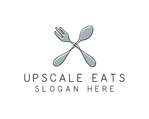 Spoon Fork Food Utensil logo design