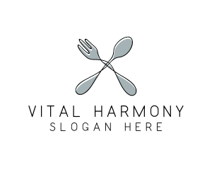 Spoon Fork Food Utensil logo design