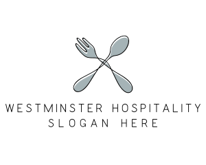 Spoon Fork Food Utensil logo design