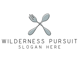 Spoon Fork Food Utensil logo design