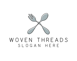 Spoon Fork Food Utensil logo design