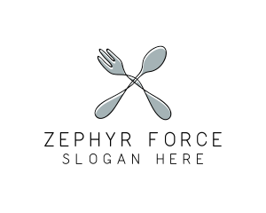 Spoon Fork Food Utensil logo design