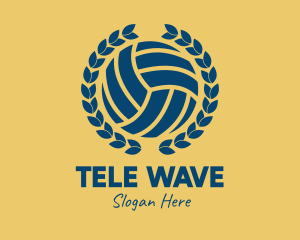 Blue Volleyball Wreath  logo design