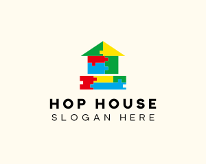 Preschool Block House logo design