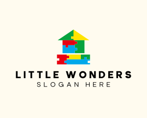 Preschool Block House logo design