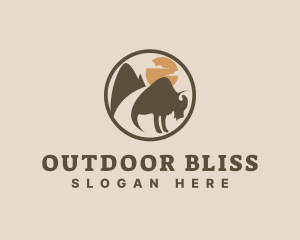 Mountain Bison Sunrise logo design