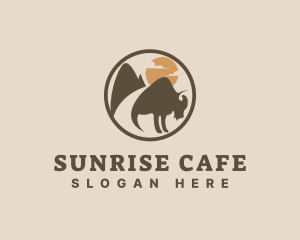 Mountain Bison Sunrise logo design