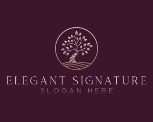 Elegant Nature Tree logo design