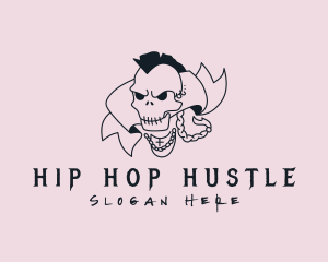 Hip Hop Mohawk Skull logo design