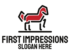 Red Horse Stallion logo design