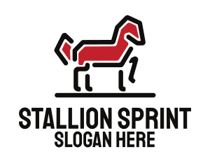 Red Horse Stallion logo design