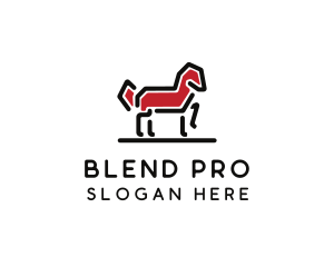 Red Horse Stallion logo design