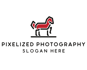 Red Horse Stallion logo design