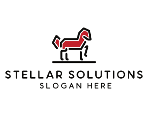 Red Horse Stallion logo design