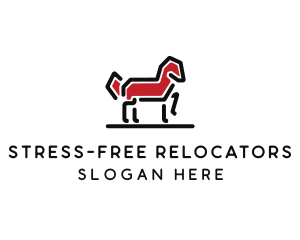 Red Horse Stallion logo design