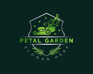 Lawn Mower Shield logo design