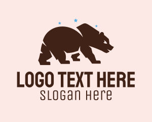 Brown Grizzly Bear  Logo