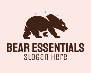 Brown Grizzly Bear  logo design