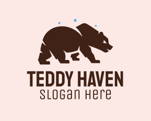 Brown Grizzly Bear  logo design