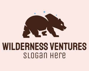 Brown Grizzly Bear  logo design