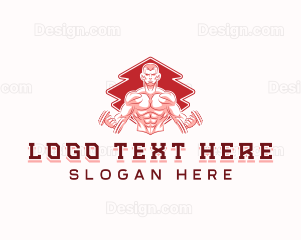 Muscle Bodybuilder Gym Logo