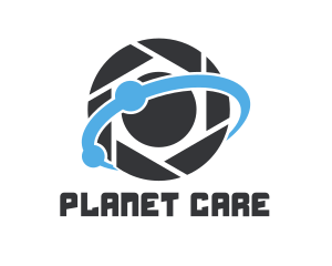 Camera Shutter Planet logo design