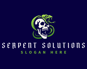 Snake Poison Skull logo design