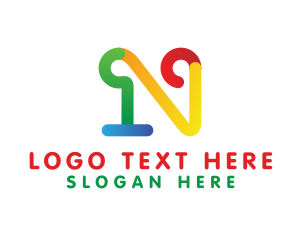 Colorful Generic Letter N logo