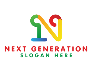 Colorful Generic Letter N logo design