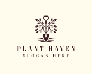 Shovel Plant Gardening logo design