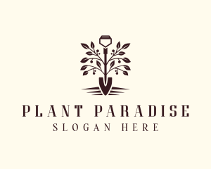 Shovel Plant Gardening logo design