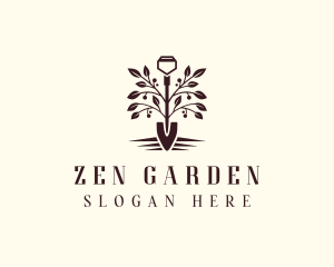 Shovel Plant Gardening logo design