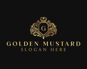 Golden Royal Decorative Crown logo design