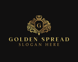 Golden Royal Decorative Crown logo design