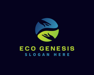 Eco Hand Globe logo design