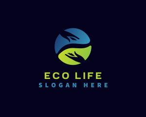 Eco Hand Globe logo design